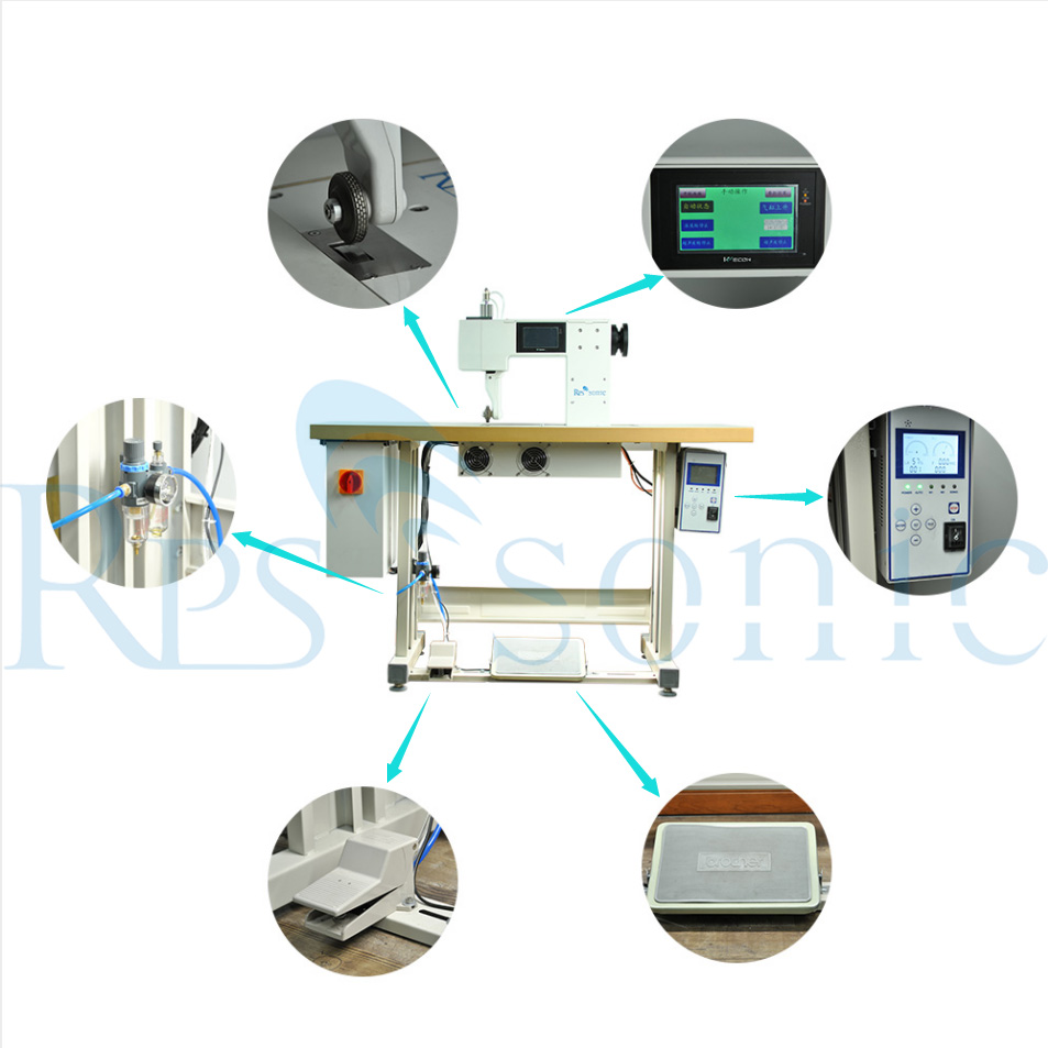 Máquina de costura ultrassônica giratória de Sonotrode de 35KHZ 800W para vestidos