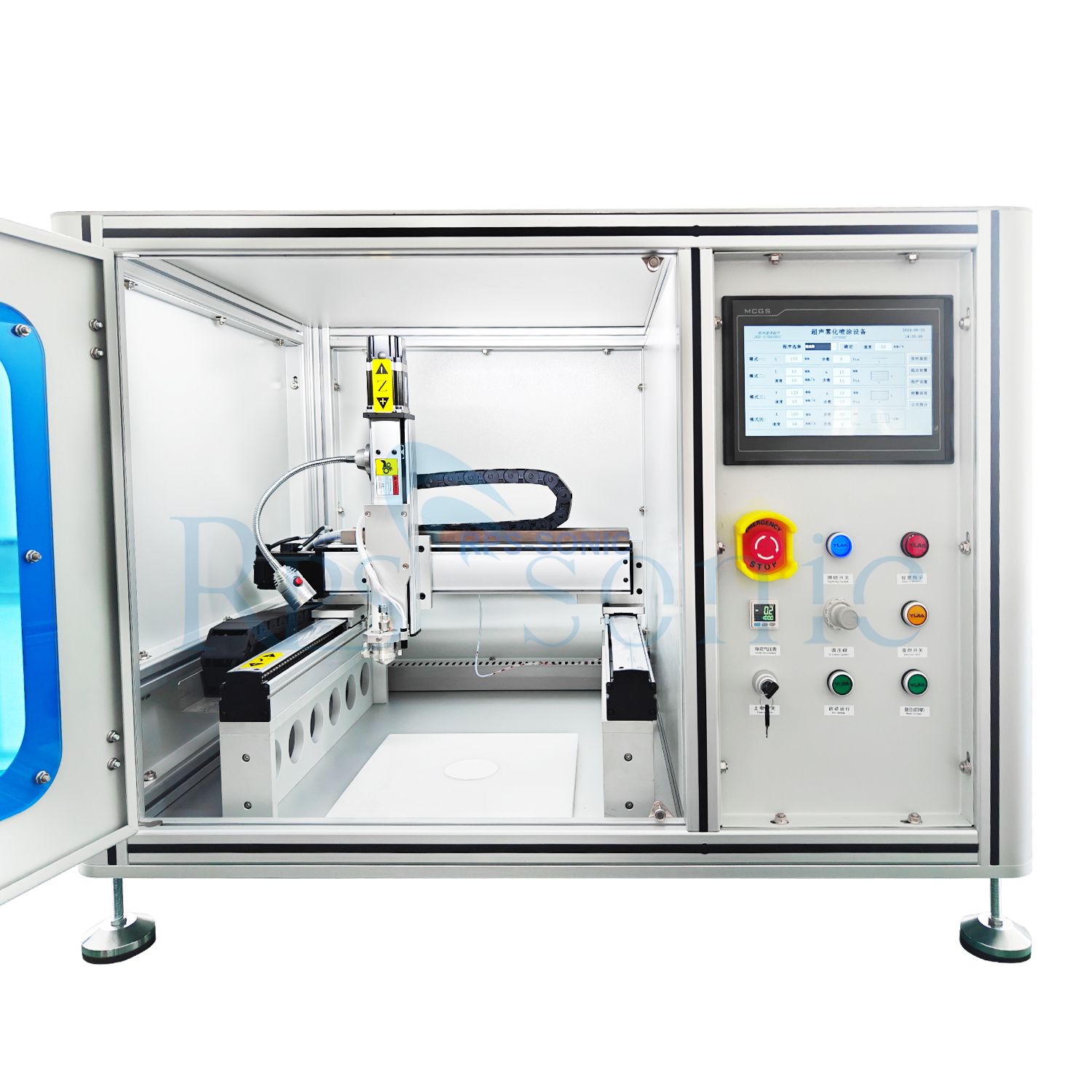 Máquina de revestimento de pulverizador ultrassônico do bocal do pulverizador da elevada precisão para a atomização do ar do revestimento da pilha de combustível