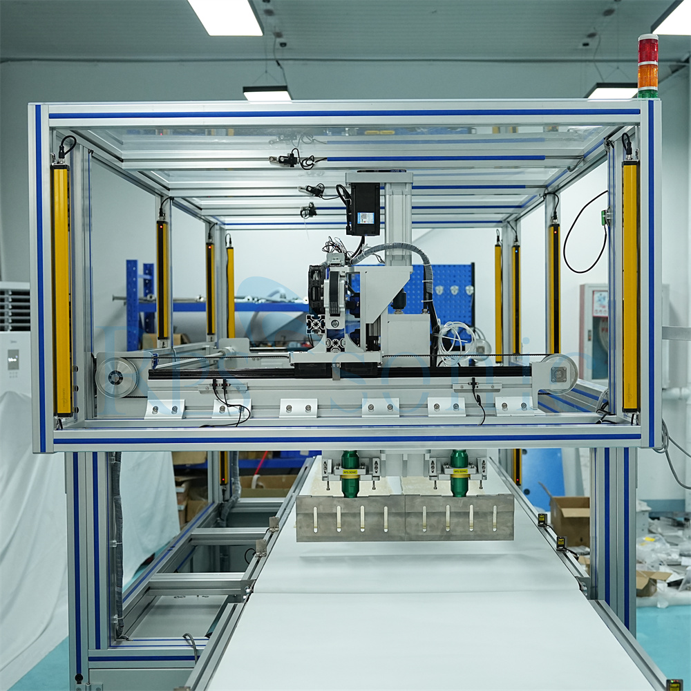 Cortador ultrassônico de pão para máquina de corte de bolo com correia transportadora