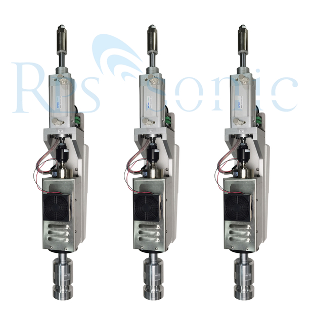 Sistema de soldagem ultrassônica de 20 Khz para copos de bebidas e linha de produção de vedação de tampas 