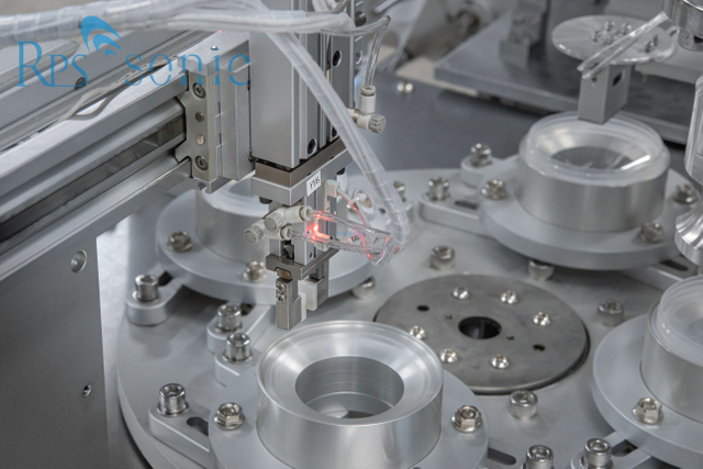 Máquina de solda ultrassônica automática do soldador do copo da pistola de pintura com tabela de rotação de indexação