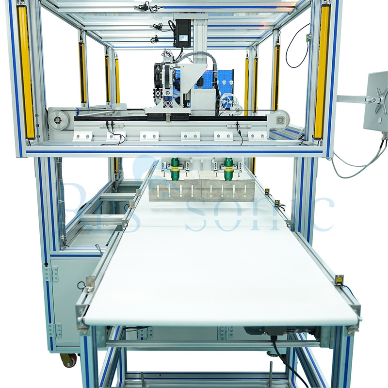 Cortador ultrassônico de pão para máquina de corte de bolo com correia transportadora